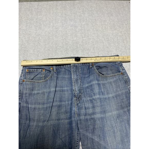Levis 569 Jeans Mens Tag 38x30 Actual 40x28 Blue Straight Loose Baggy 90s Denim - Picture 11 of 14
